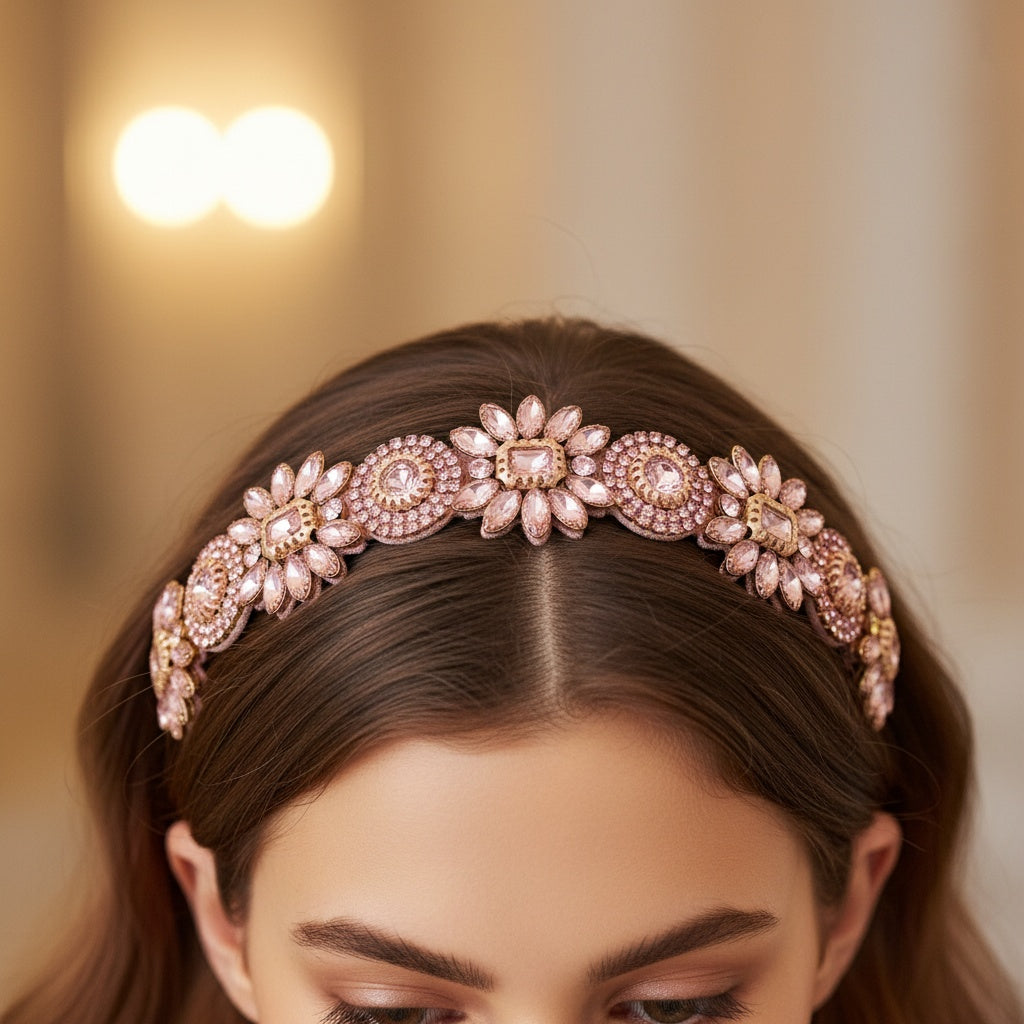 Peonies Crystal Hair Band