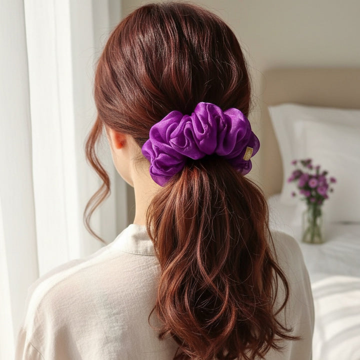 Purple Organza Scrunchie