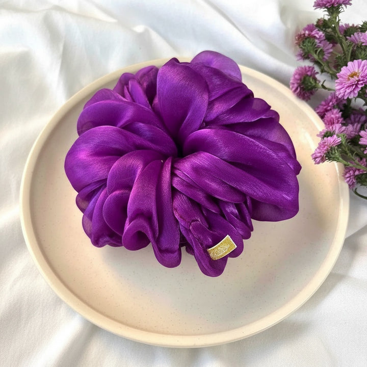 Purple Organza Scrunchie