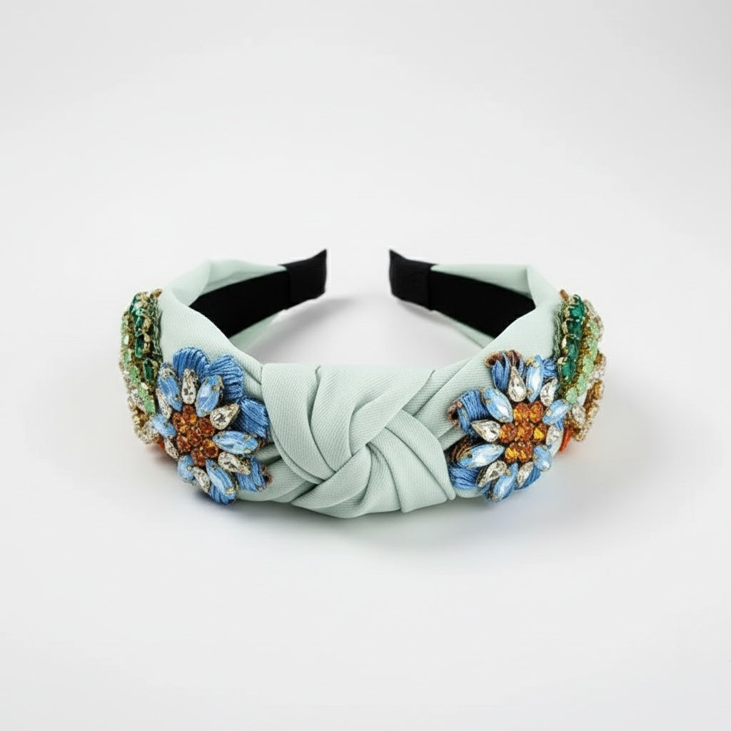 Knotted Turban Crystal Headband