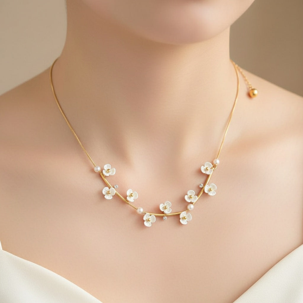 Sweet Flowers Stainless Steel Necklace