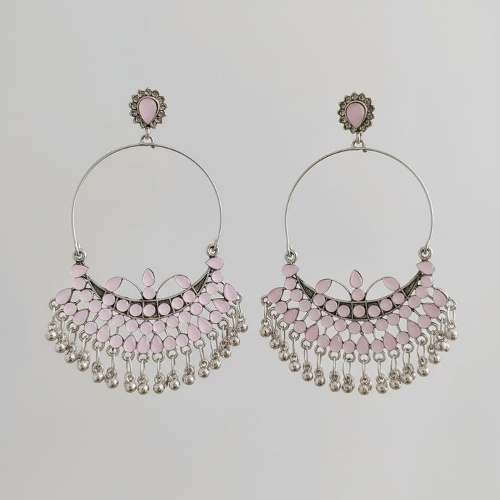 Oxidised Circular Pastel Bead Earring