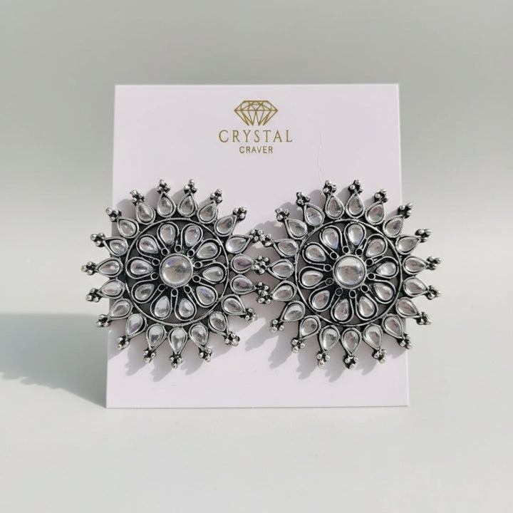 Beaded Silver Oxidised Studs