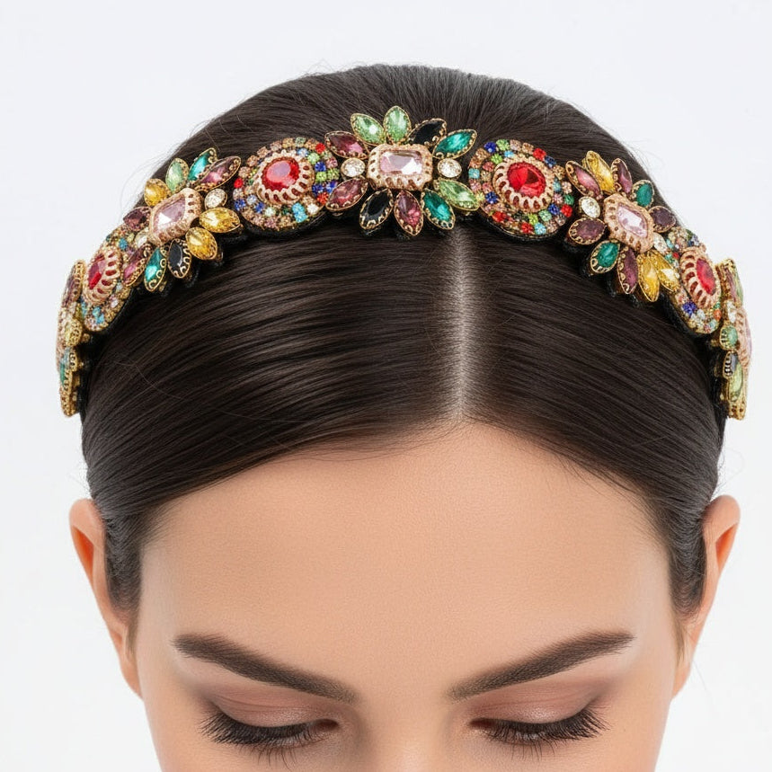 Peonies Crystal Hair Band