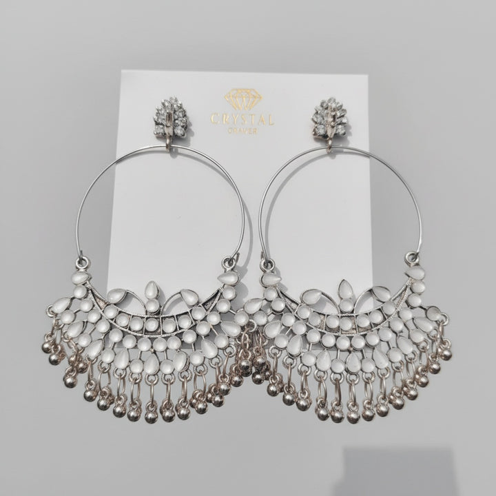 Oxidised Circular Pastel Bead Earring