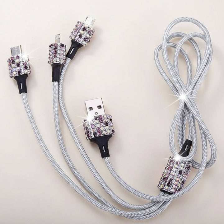 Crystal Rhinestone 3-in-1 Charging Cable
