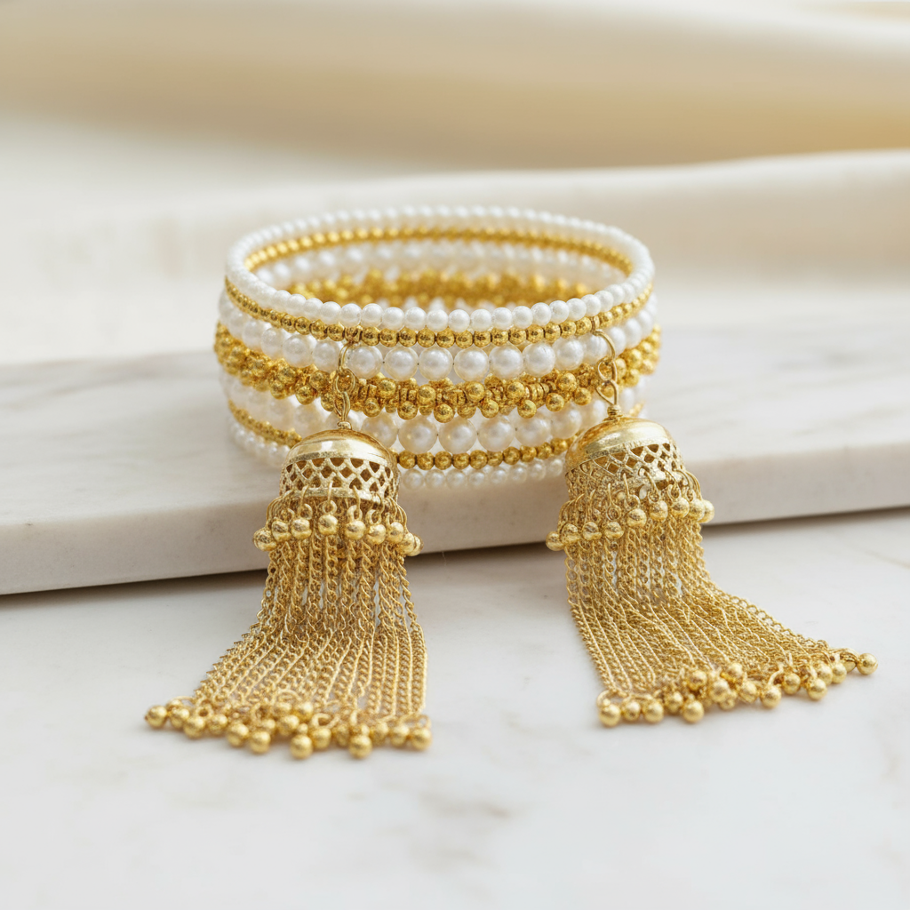 Spiral Kalira Pearl Bangle