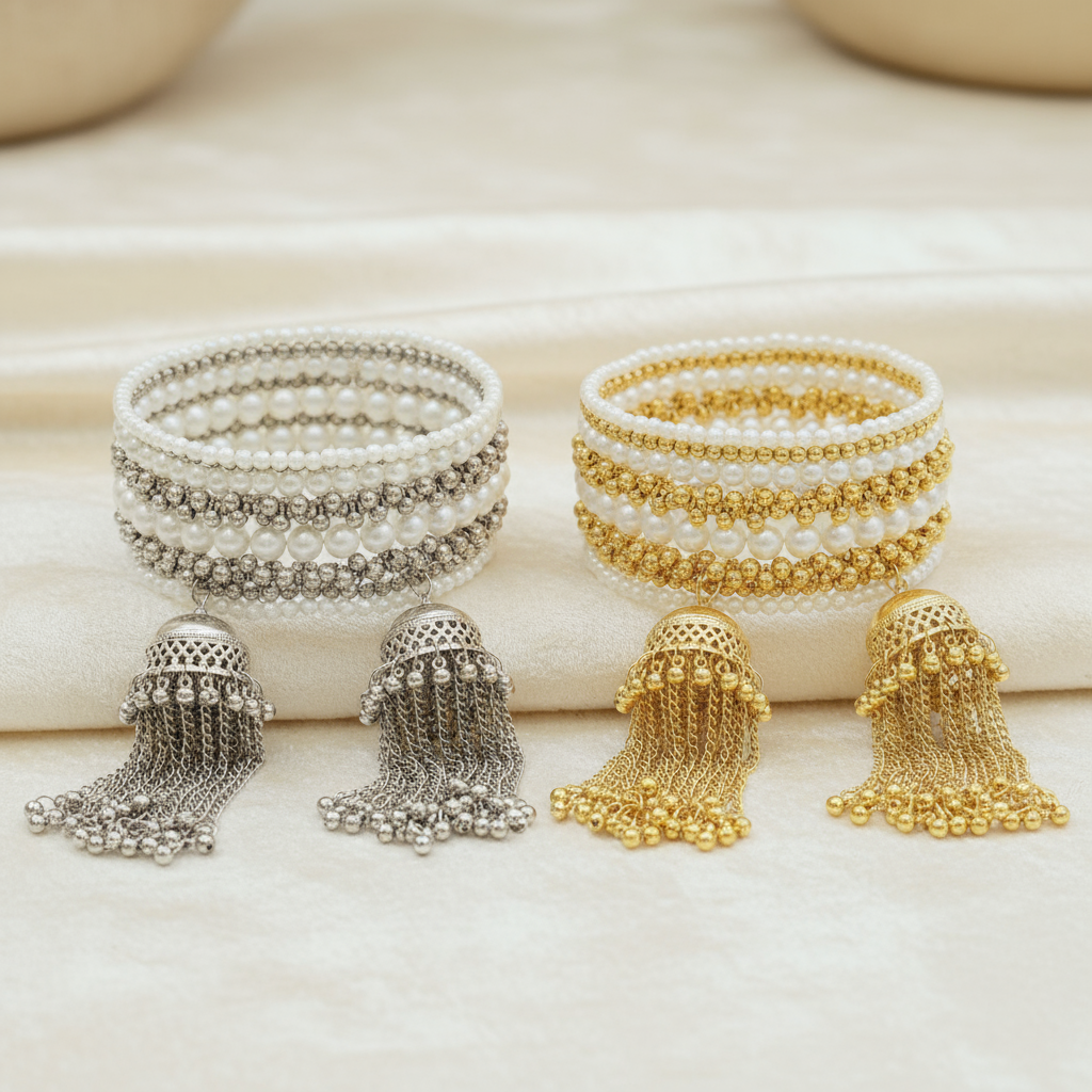 Spiral Kalira Pearl Bangle