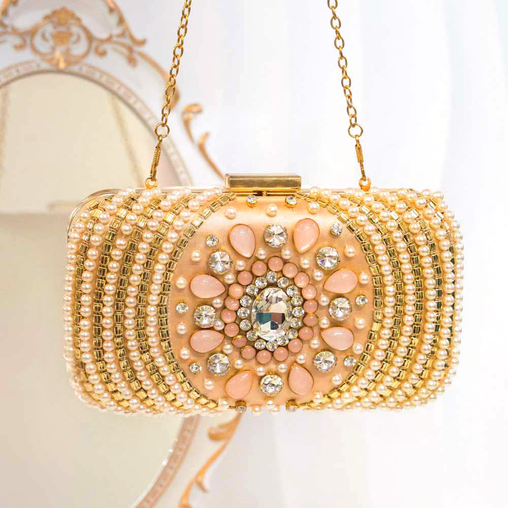 Pearl & Gold Clutch Bag