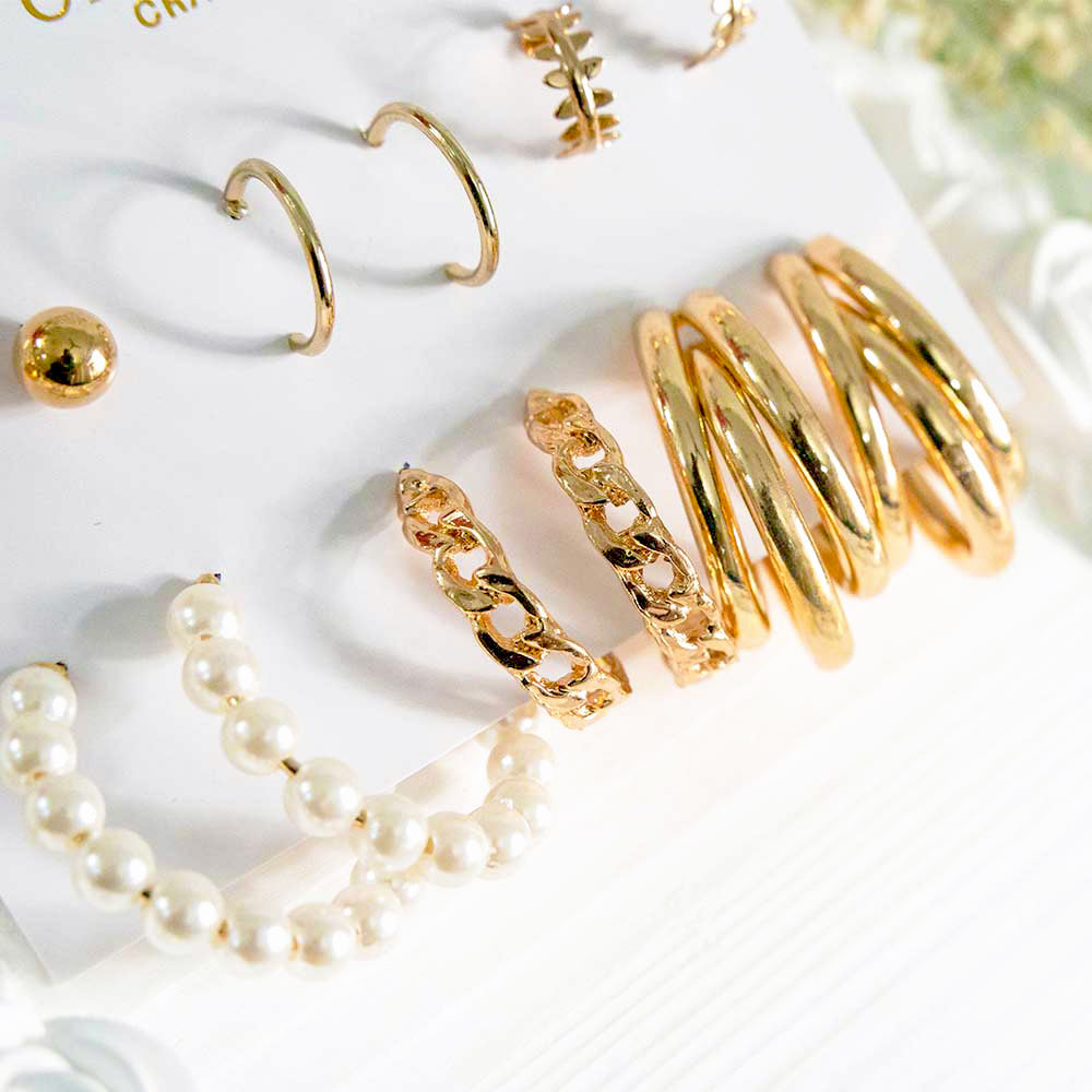 Chic 18K Gold Plated Earring Set