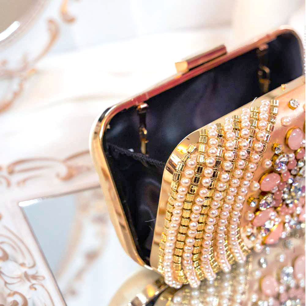 Pearl & Gold Clutch Bag