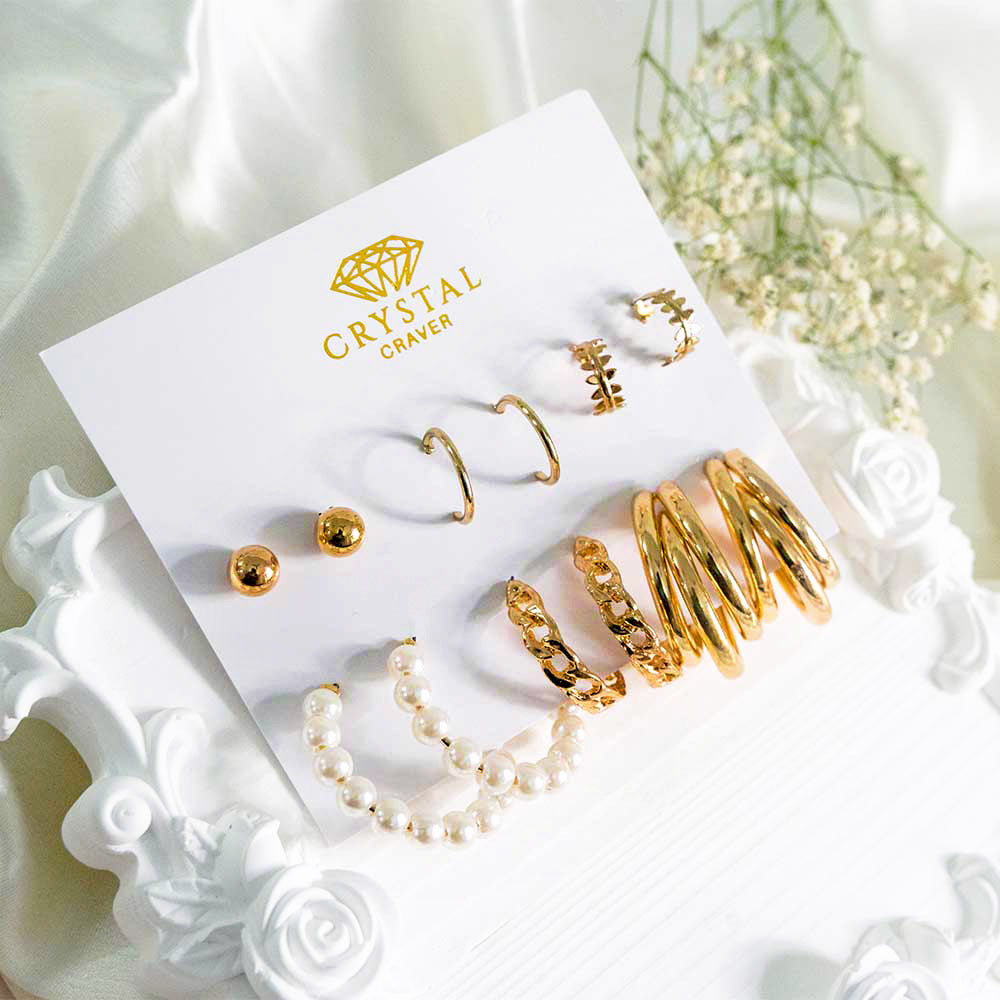 Chic 18K Gold Plated Earring Set