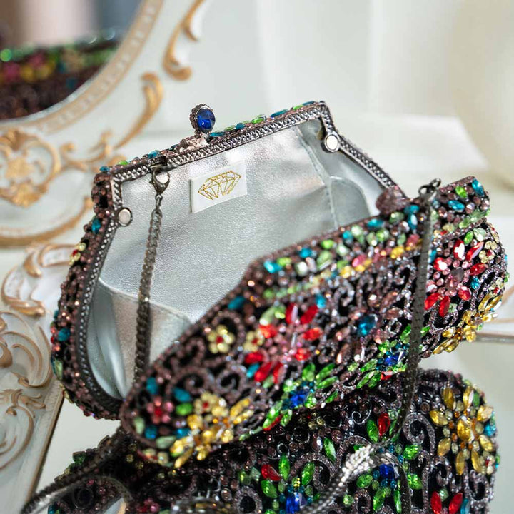 FlowerMaze Crystal Clutch Bag