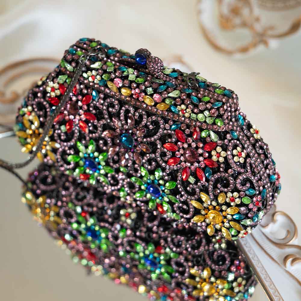 FlowerMaze Crystal Clutch Bag