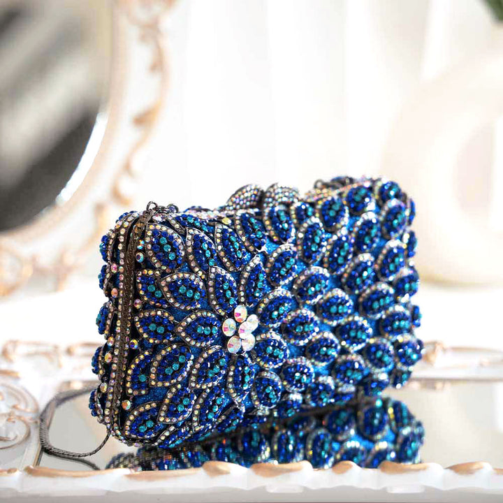 Azure Haze Crystal Clutch Bag