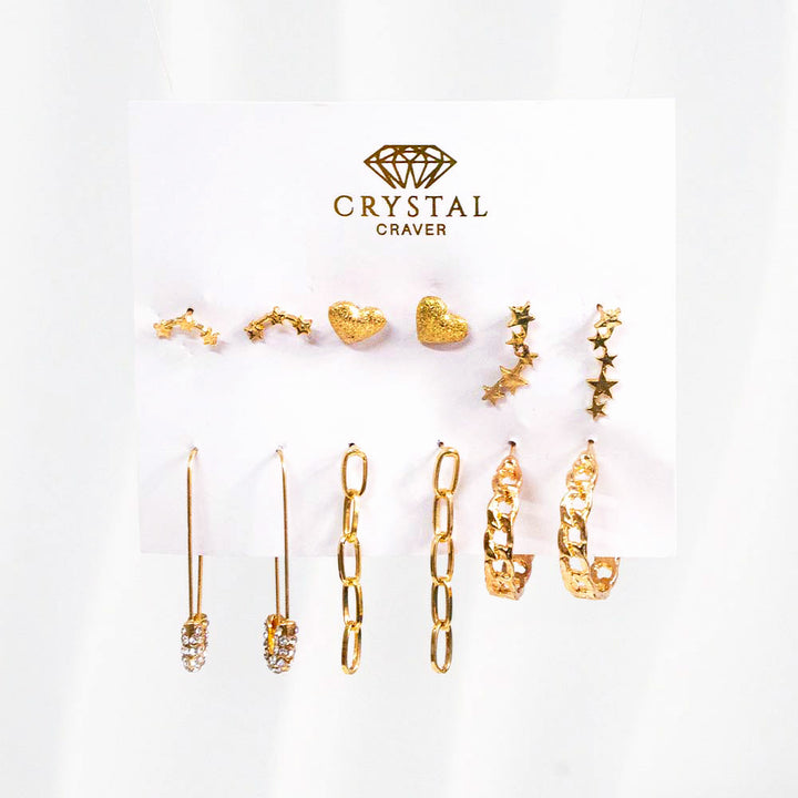 Diamond Pin Earring Set Of 6