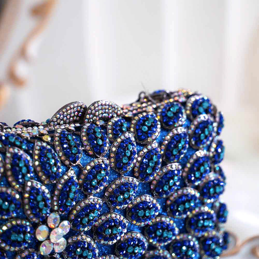Azure Haze Crystal Clutch Bag