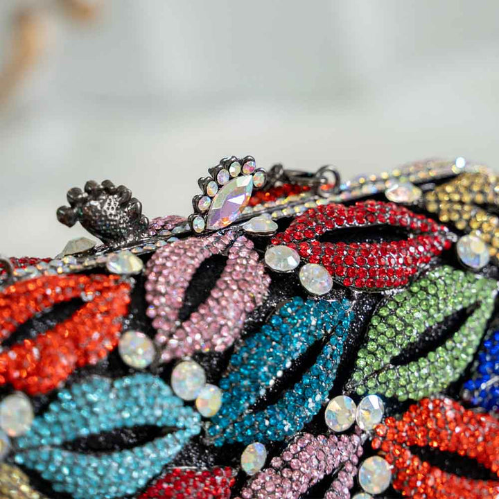 Luscious Lip Crystal Clutch Bag