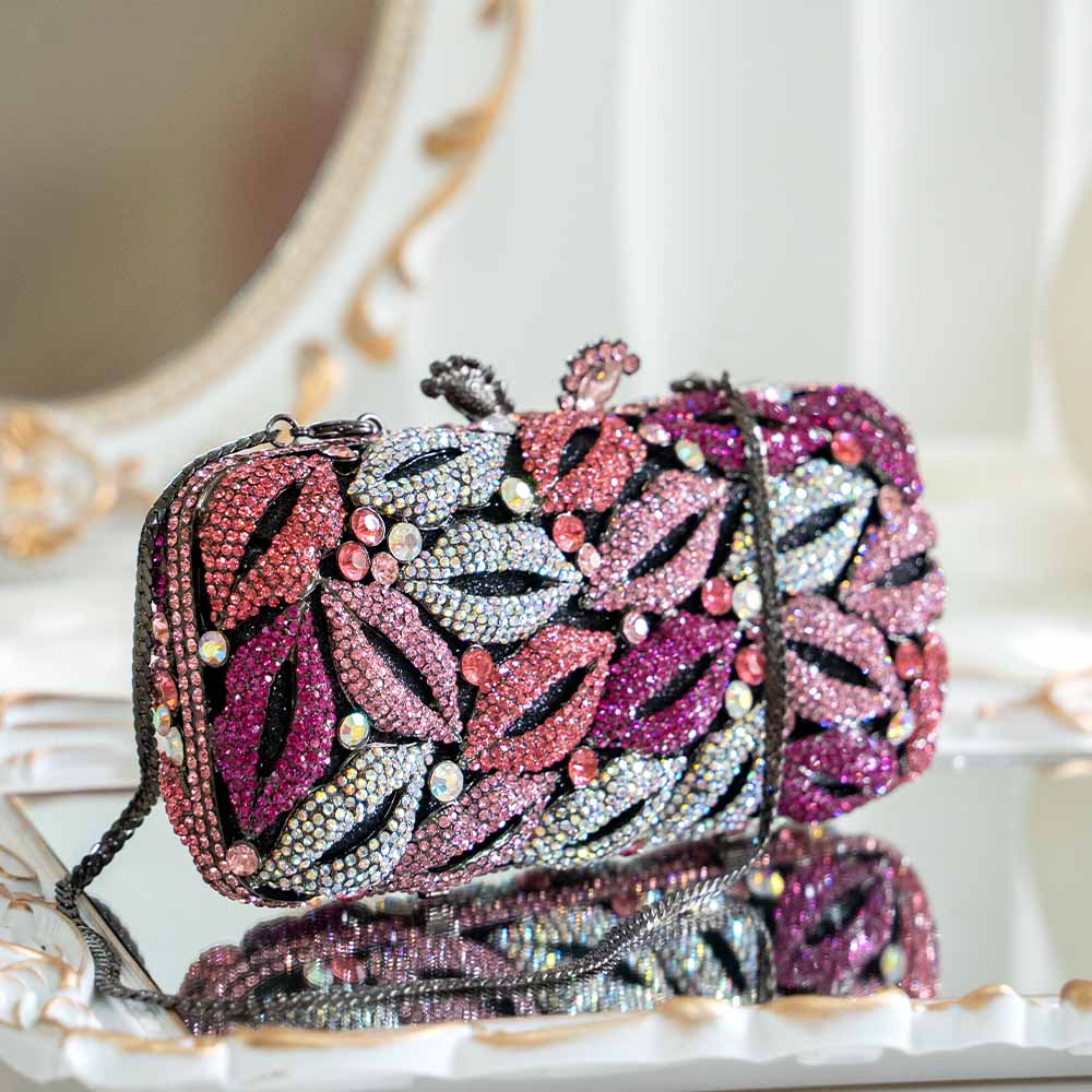 Luscious Lip Crystal Clutch Bag