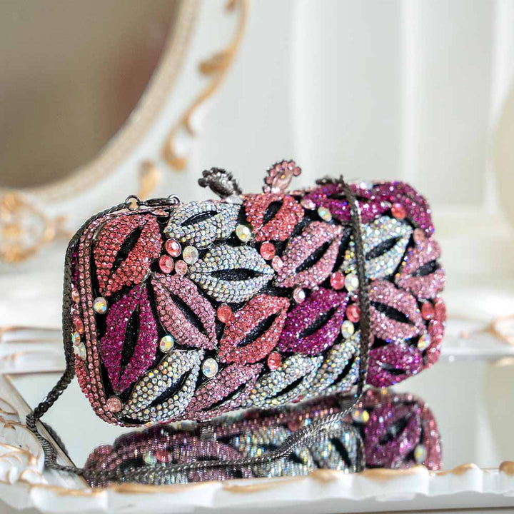 Luscious Lip Crystal Clutch Bag