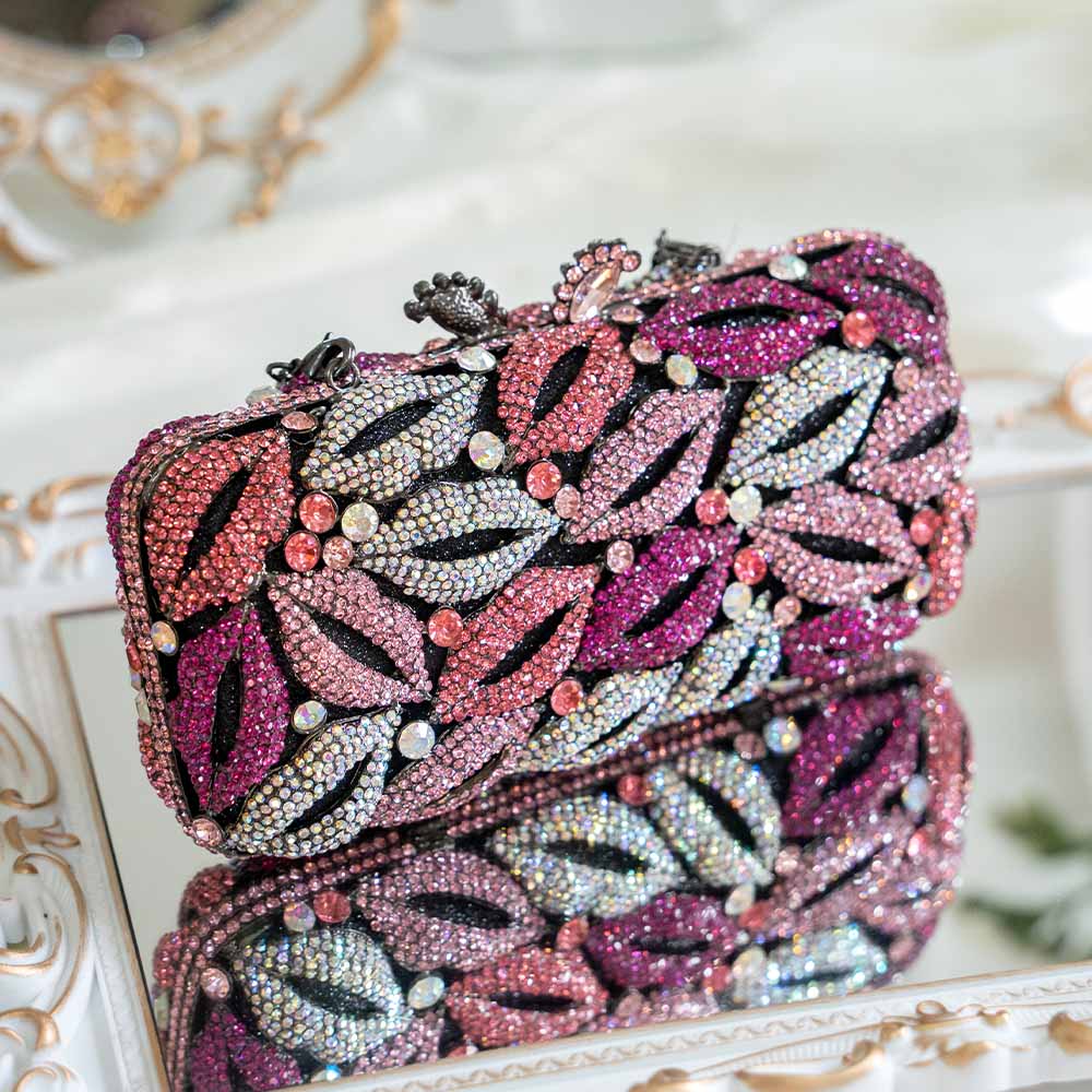 Luscious Lip Crystal Clutch Bag