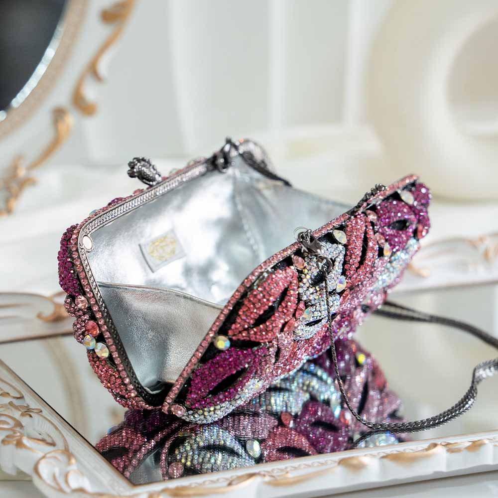 Luscious Lip Crystal Clutch Bag