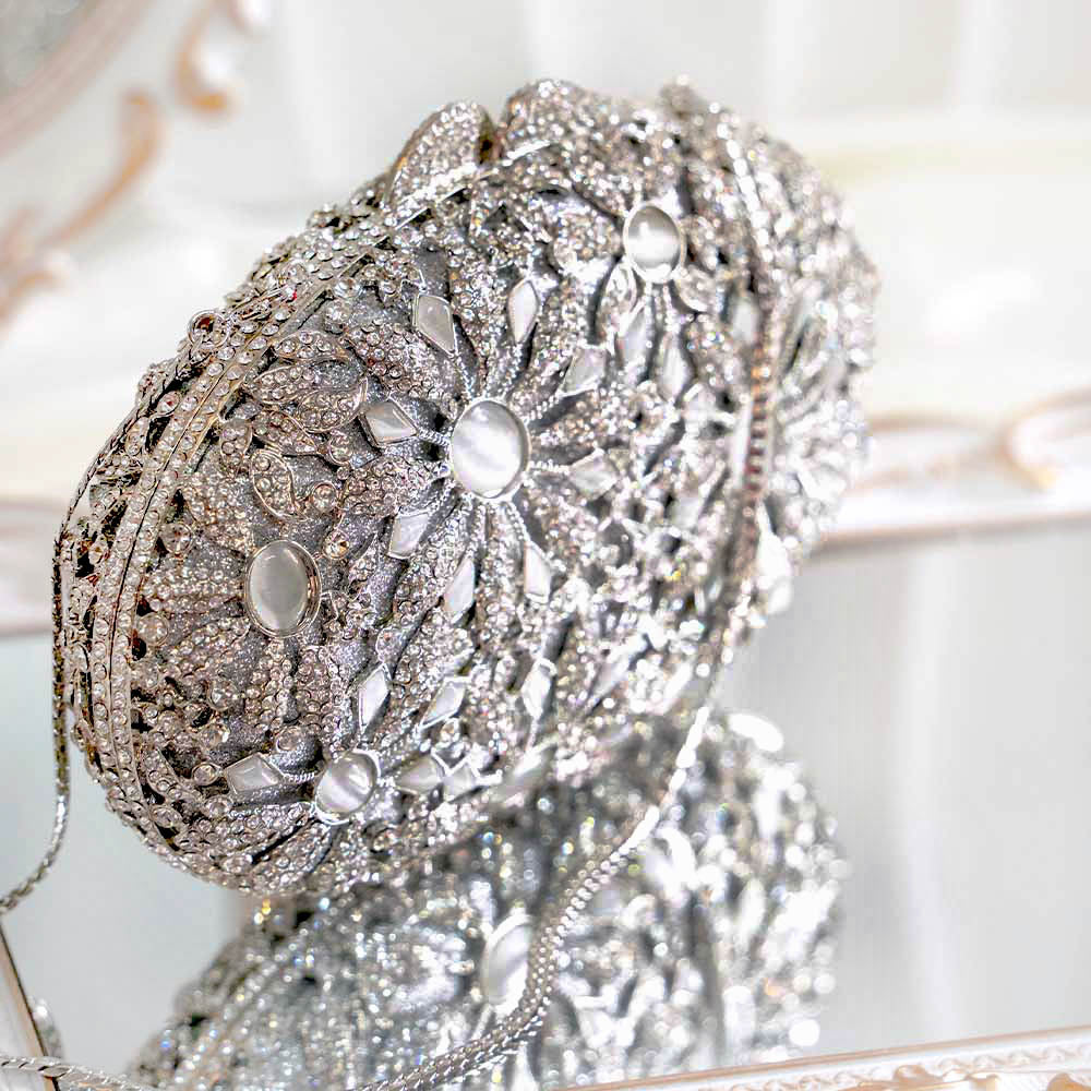 Platinum Crush Crystal Clutch Bag