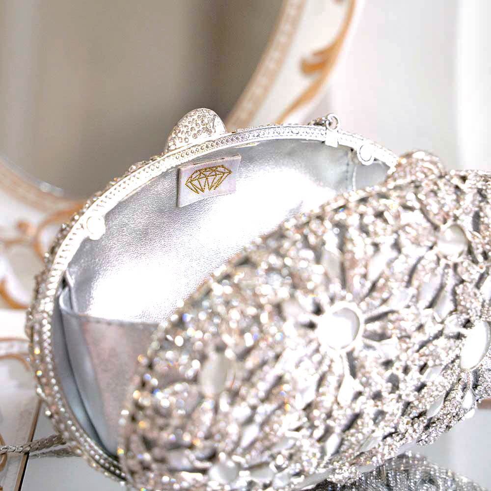 Platinum Crush Crystal Clutch Bag