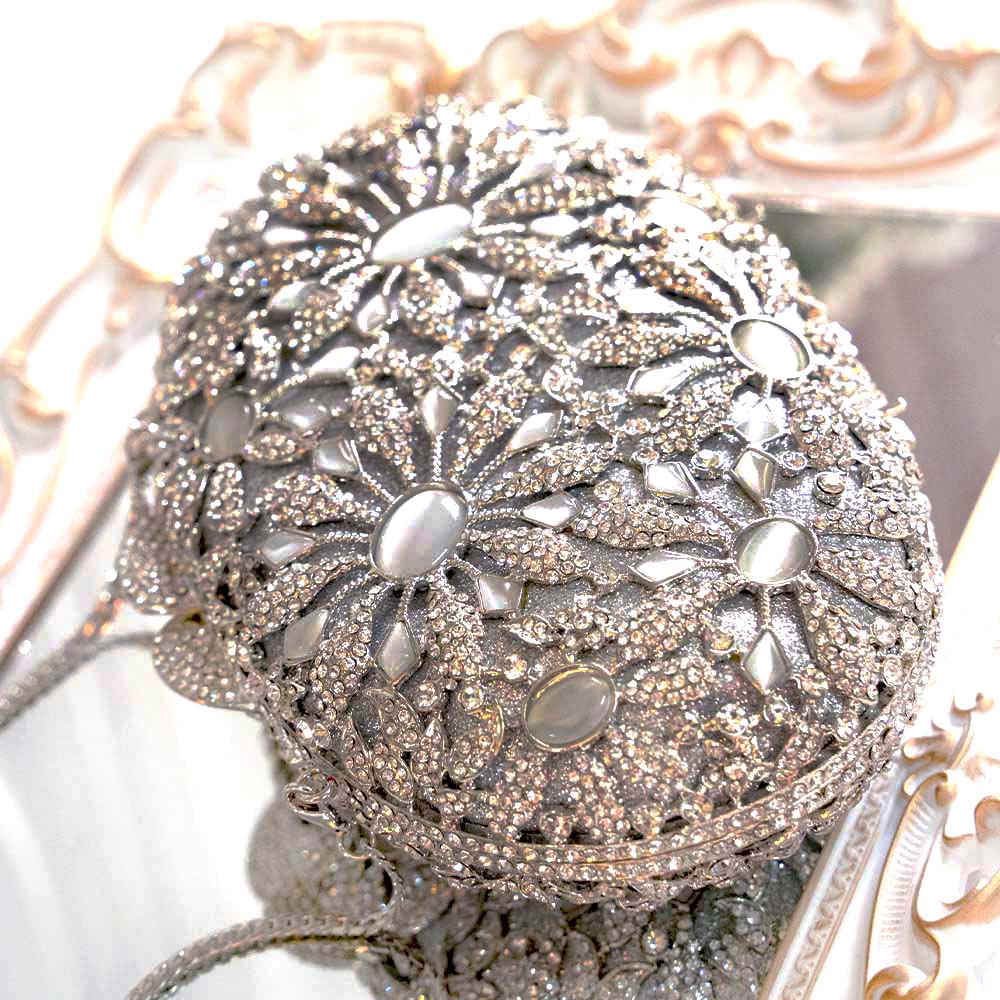 Platinum Crush Crystal Clutch Bag