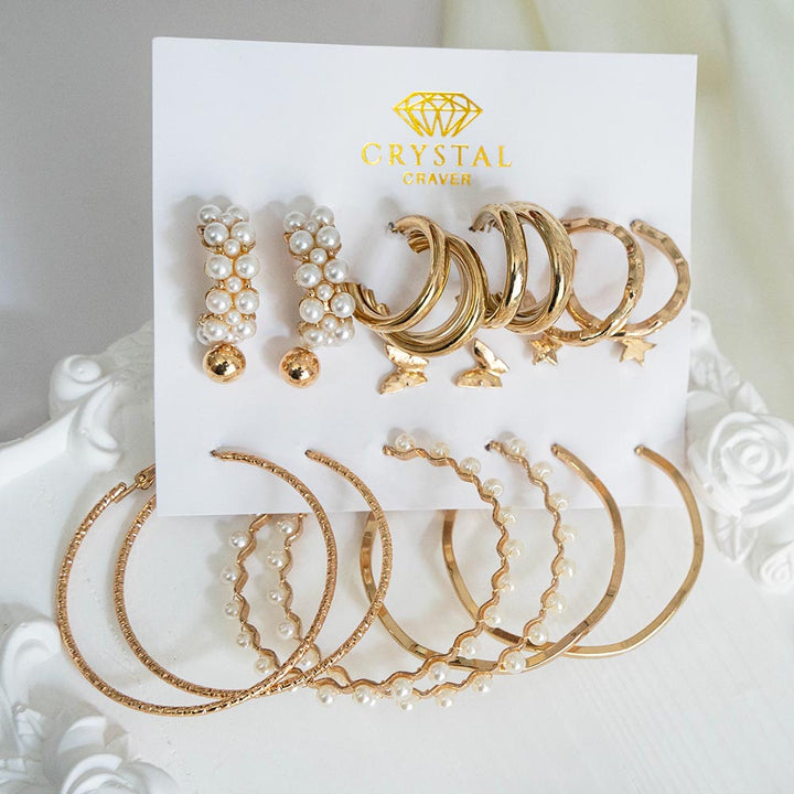 Clean Girl Hoops Earring Set Of 9