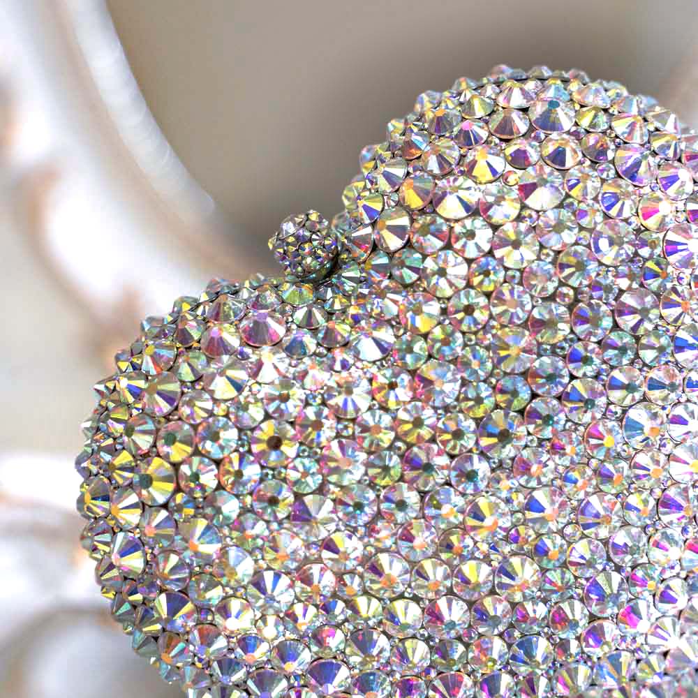 Holo Heart Crystal Clutch Bag