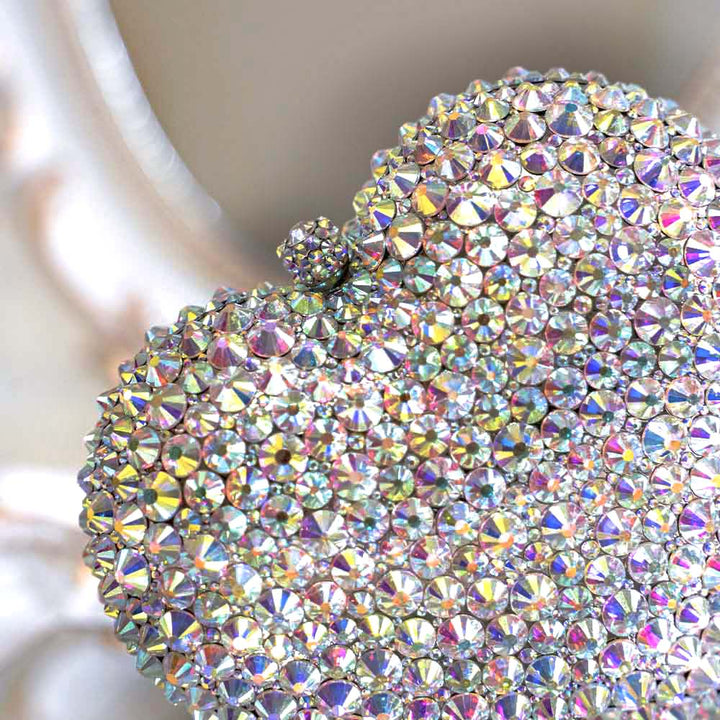 Holo Heart Crystal Clutch Bag