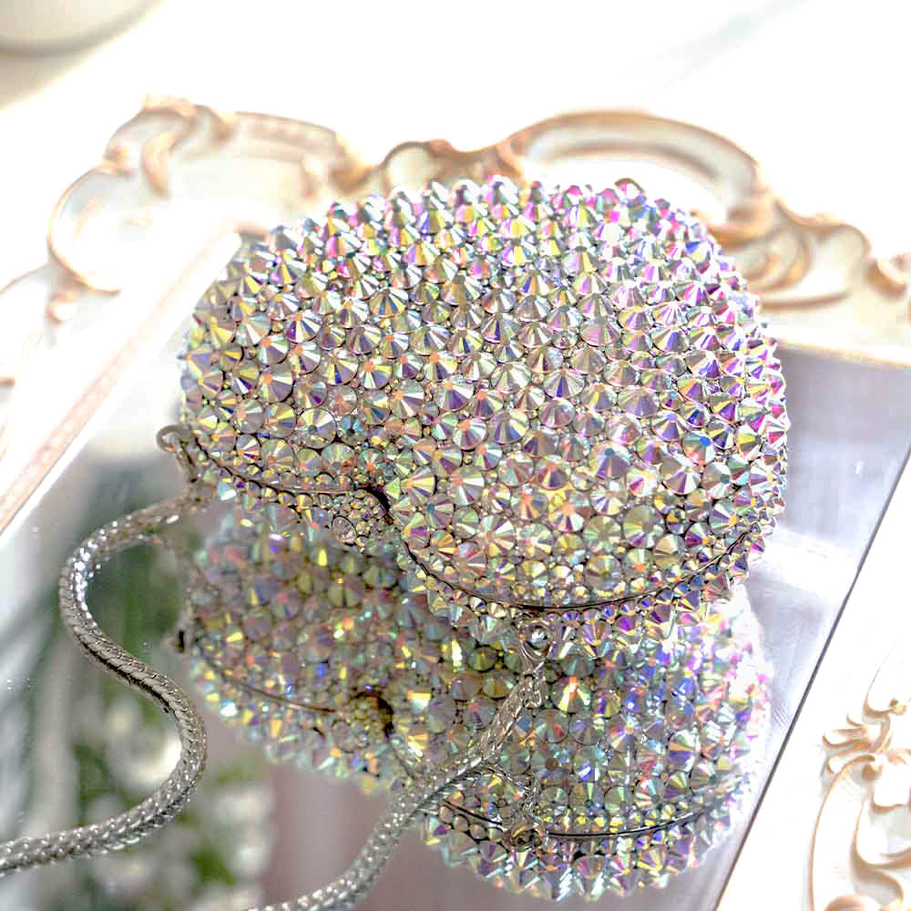 Holo Heart Crystal Clutch Bag