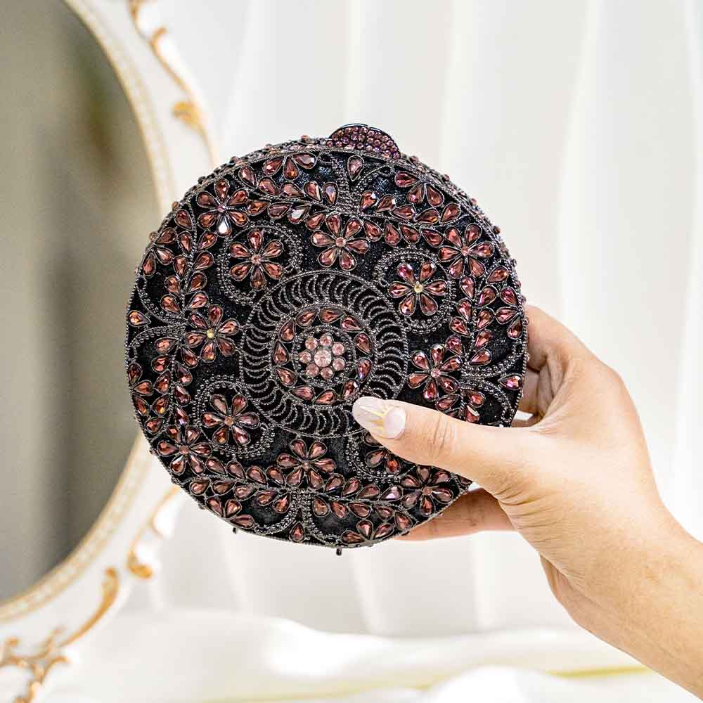 Glam Grandeur Crystal Clutch Bag