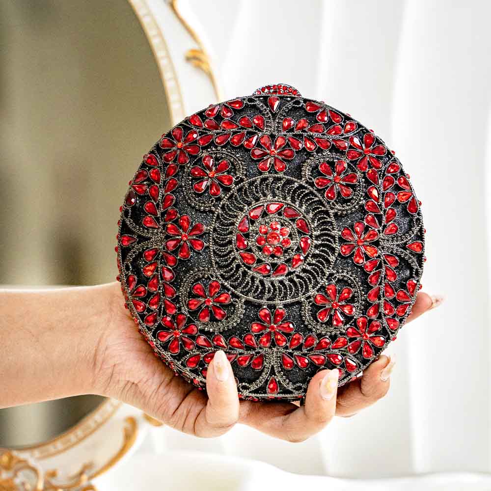 Glam Grandeur Crystal Clutch Bag