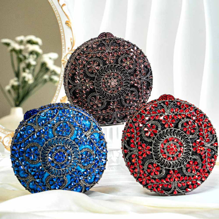 Glam Grandeur Crystal Clutch Bag