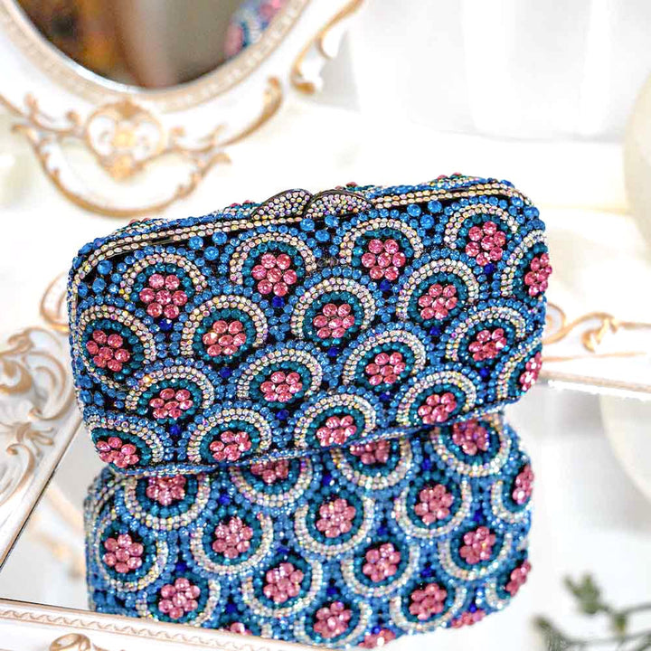 Blazzing Blue Crystal Clutch Bag