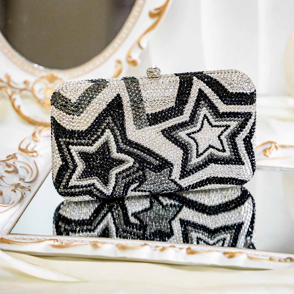 Starry Night Designer Crystal Clutch Bag