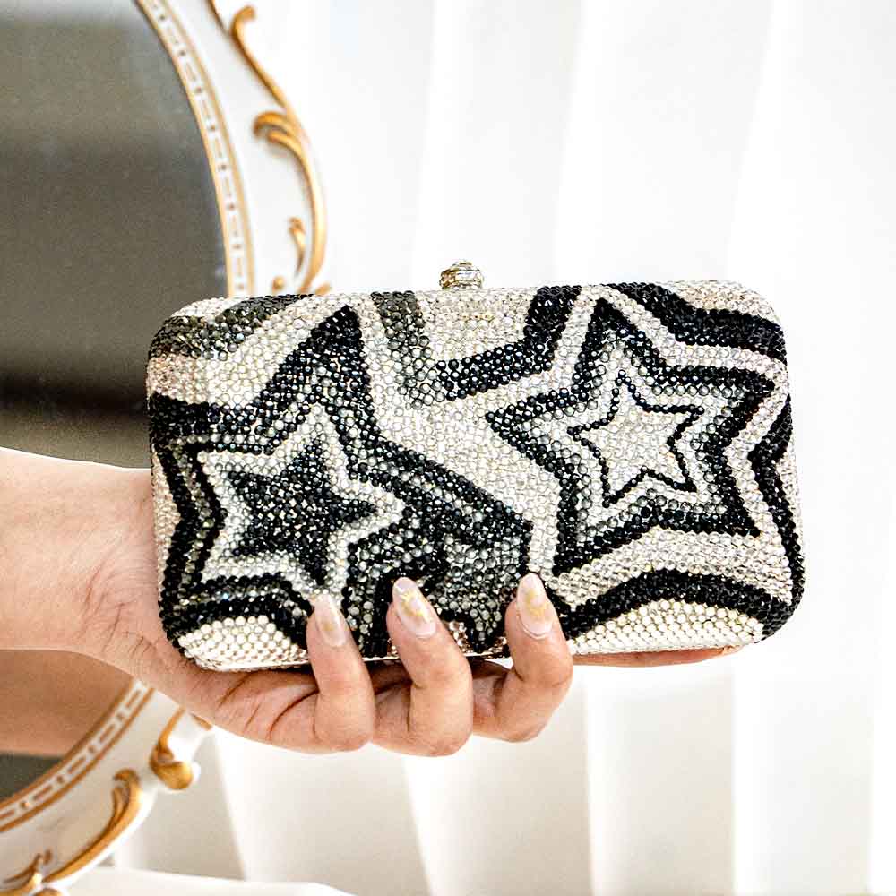 Starry Night Designer Crystal Clutch Bag