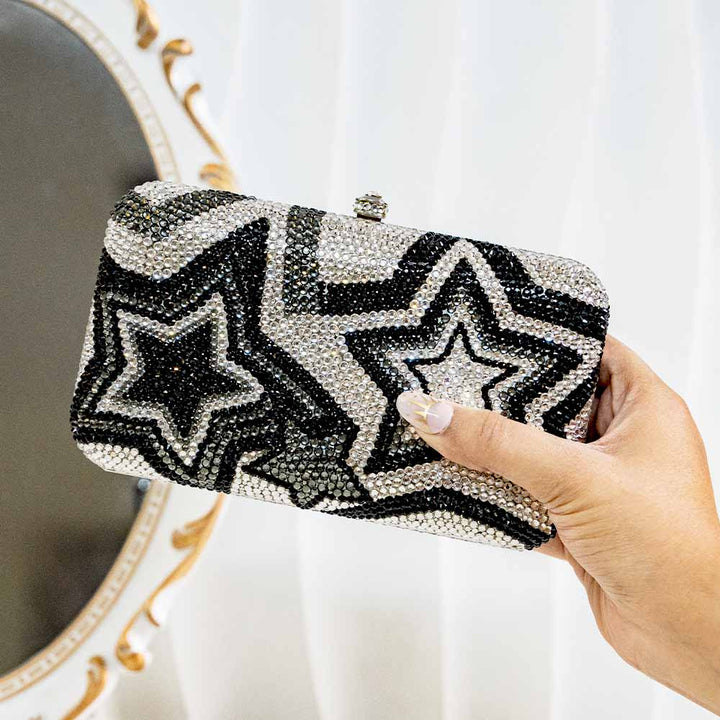 Starry Night Designer Crystal Clutch Bag