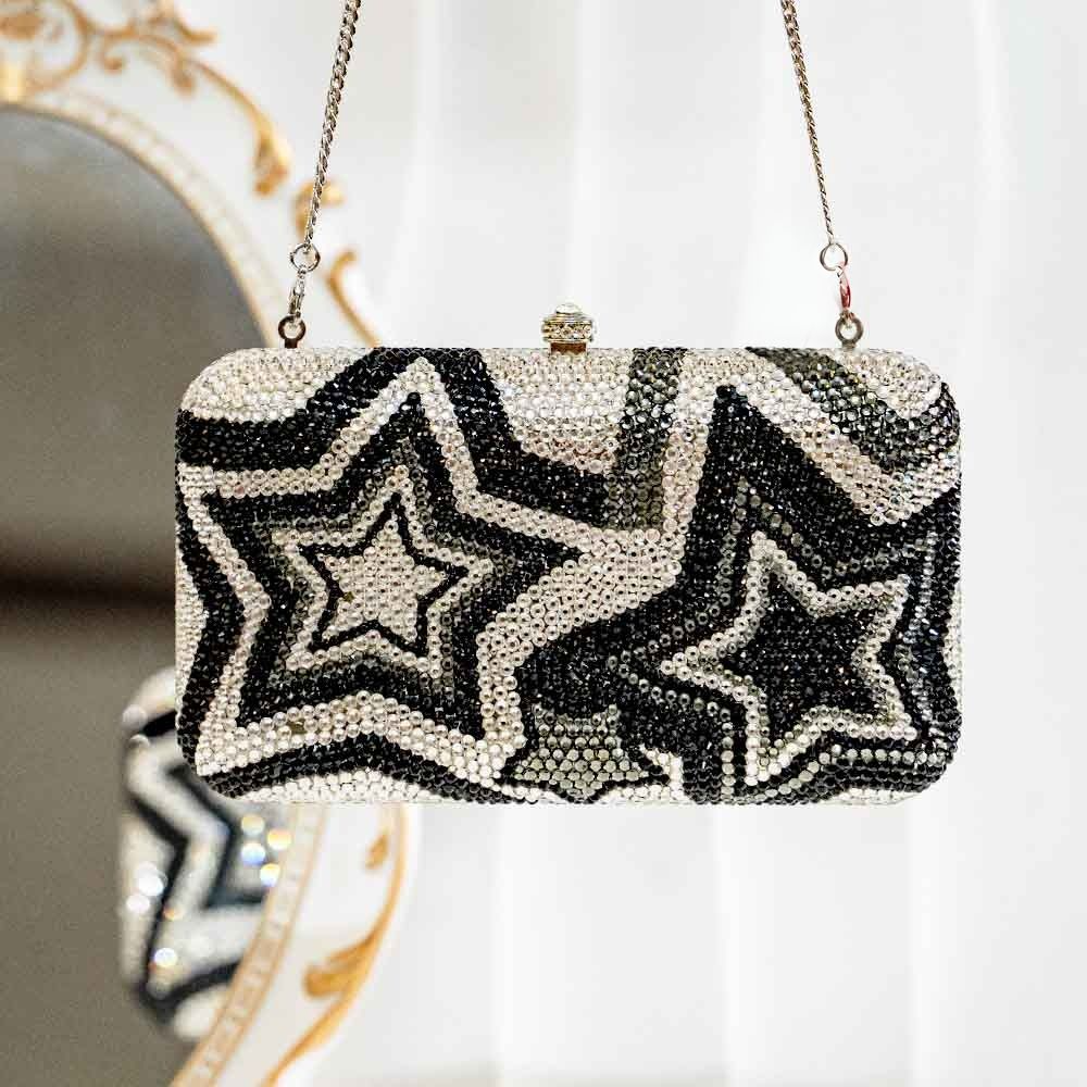 Starry Night Designer Crystal Clutch Bag