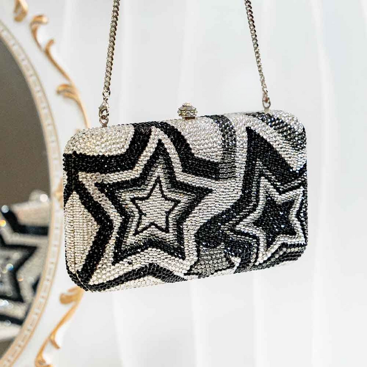 Starry Night Designer Crystal Clutch Bag