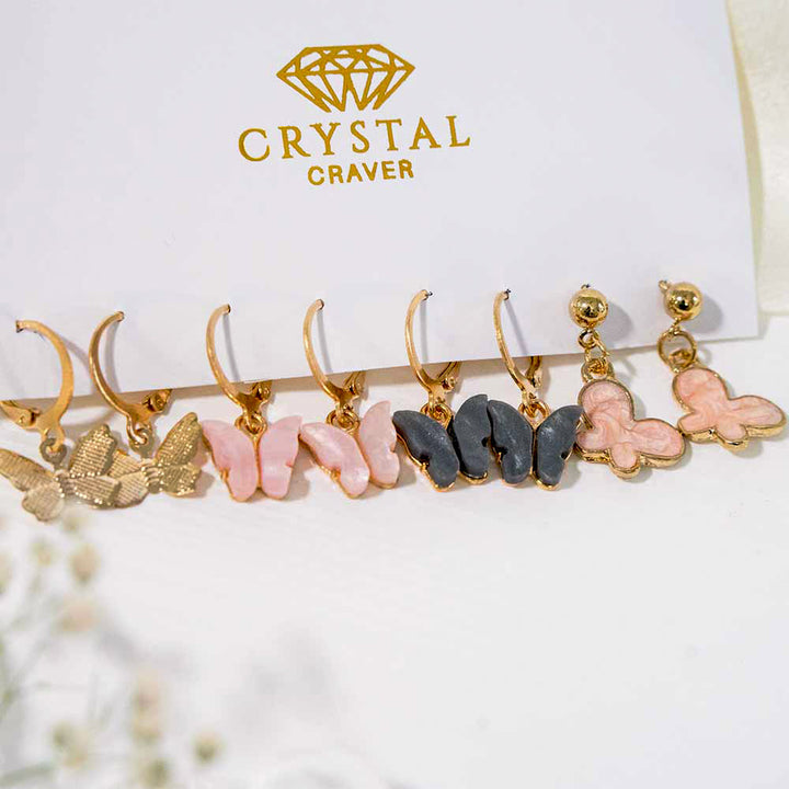 Butterfly Huggies Earring Set Of 5