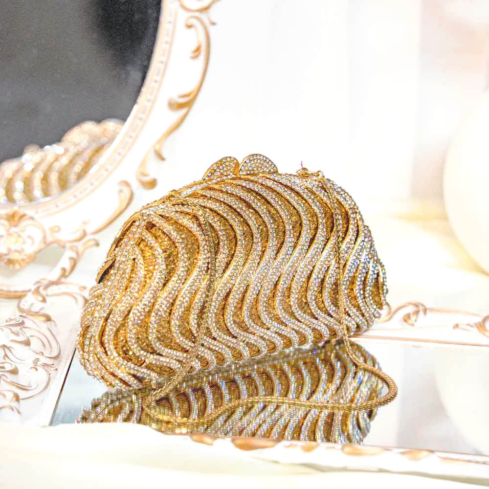 Crystal Curl Clutch Bag