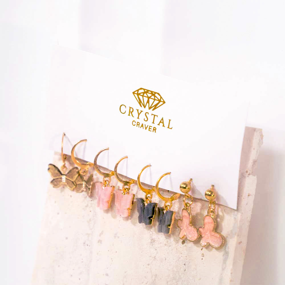 Butterfly Huggies Earring Set Of 5