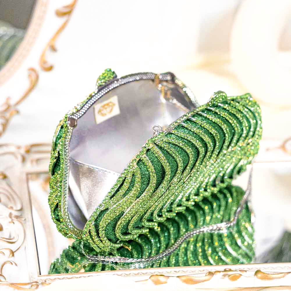 Crystal Curl Clutch Bag