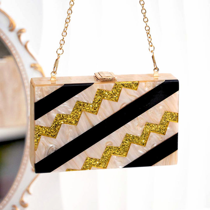 Zig Zag Acrylic Clutch Bag