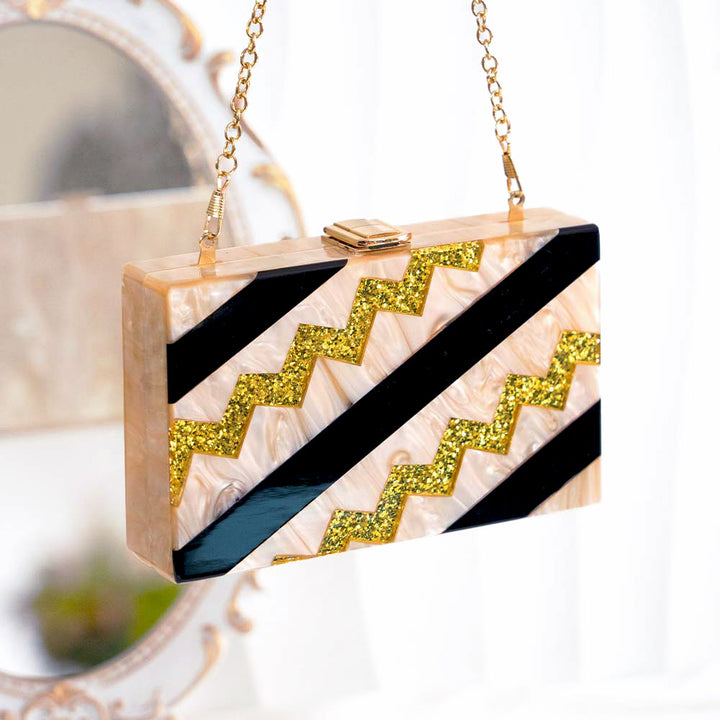 Zig Zag Acrylic Clutch Bag