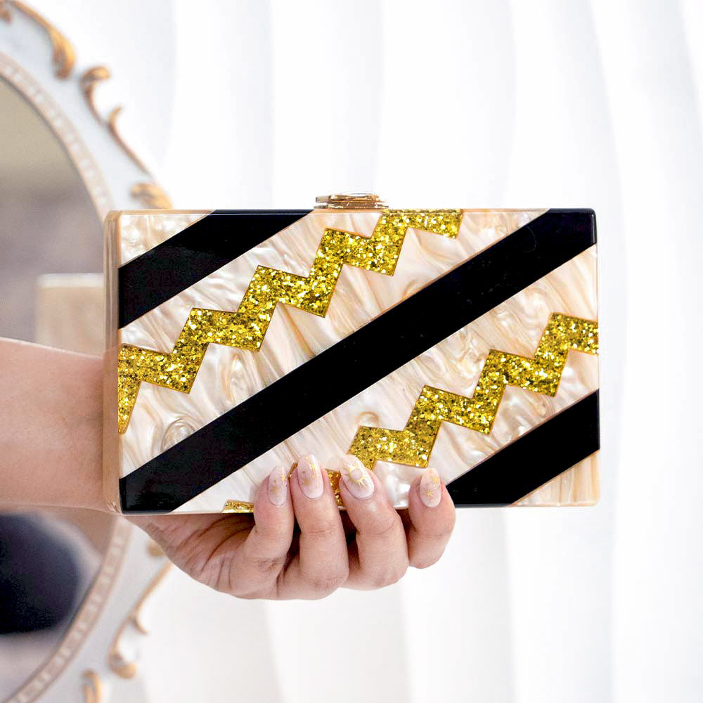 Zig Zag Acrylic Clutch Bag