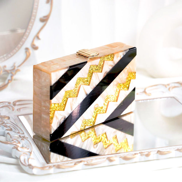 Zig Zag Acrylic Clutch Bag
